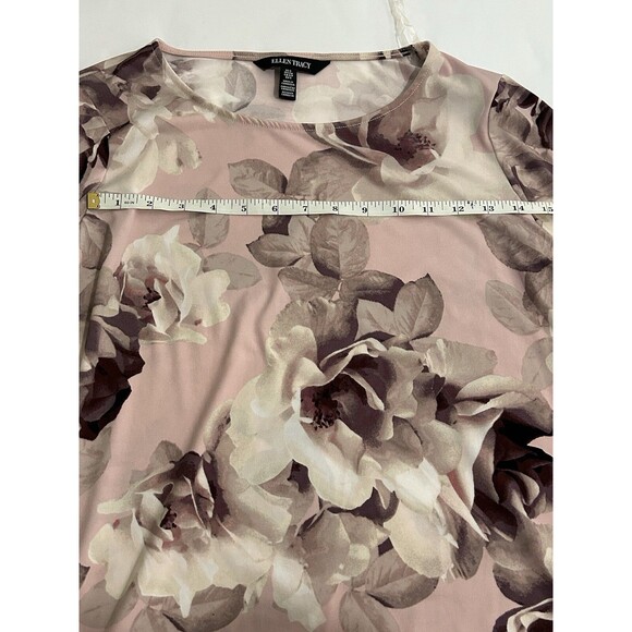 Ellen Tracy Floral Print Scoop Neck 3/4 Sleeve Blouse Top Size S Fairycore - Picture 5 of 8